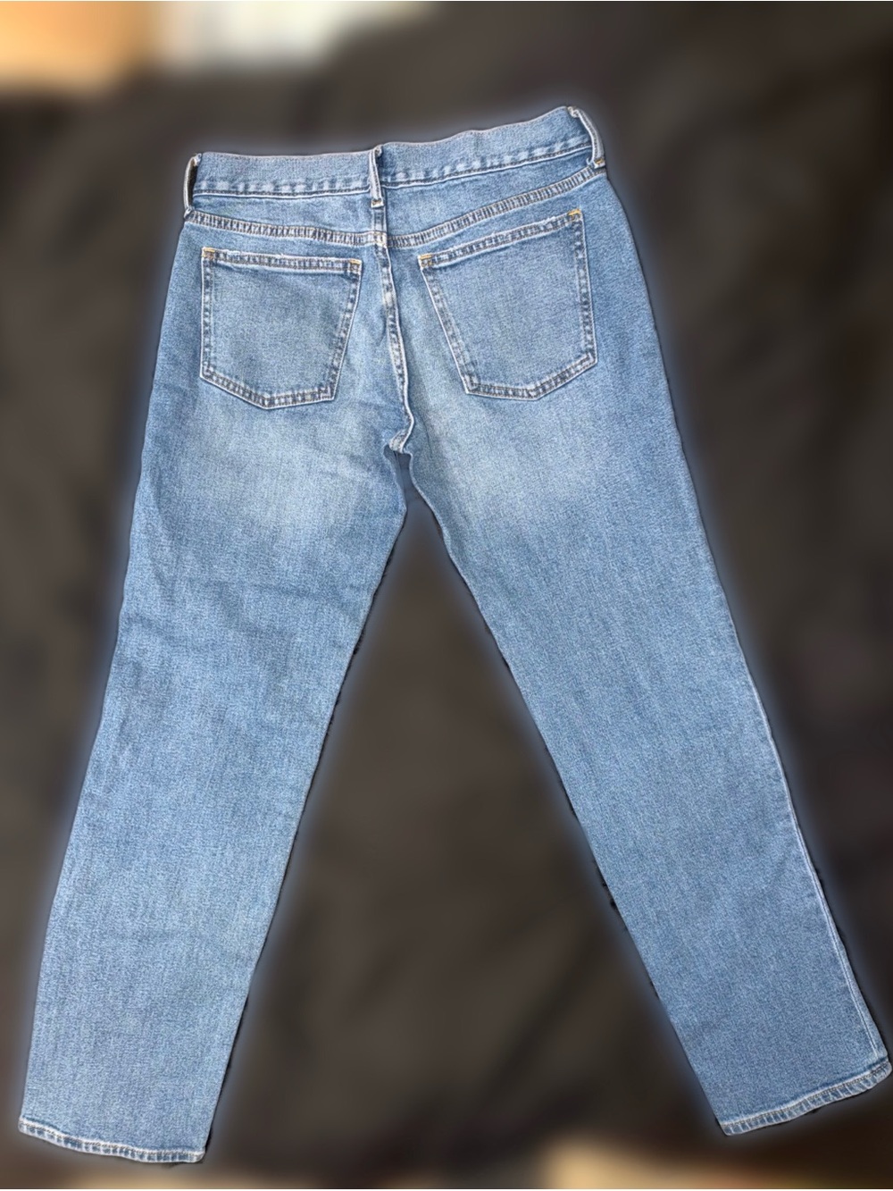 GAP Women's Light Blue Straight-Leg Jeans with Navy Floral Embroidery - Picture 5 of 5